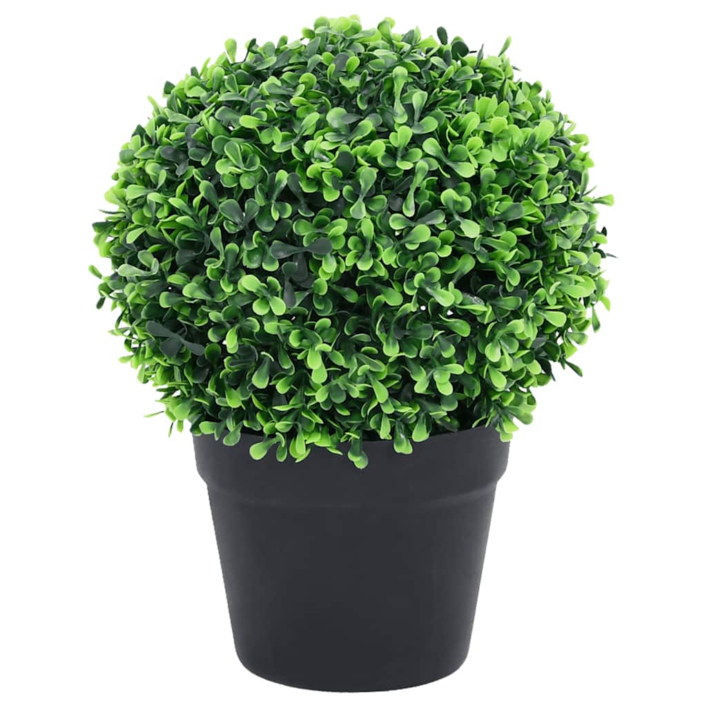 vidaXL Kule ze sztucznego bukszpanu w doniczce, 2 szt., zielone, 37 cm