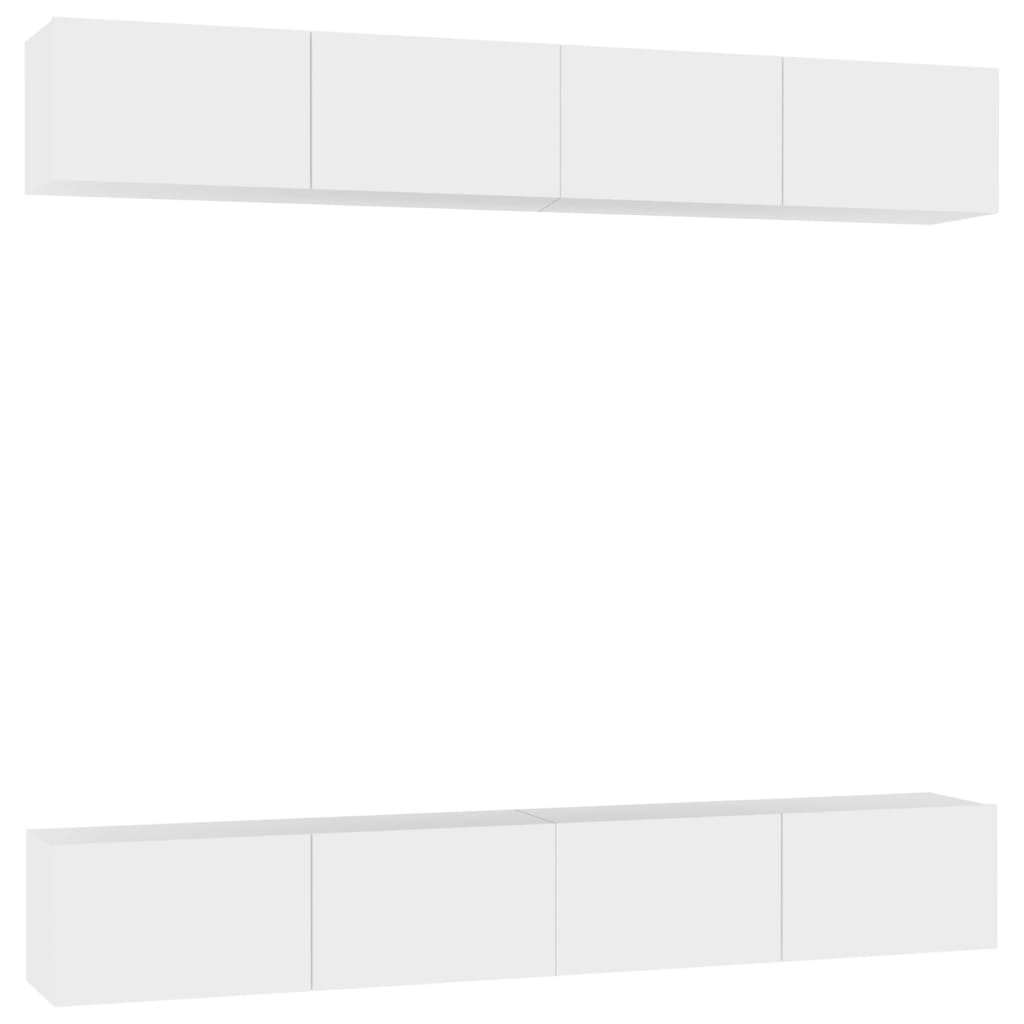 vidaXL Szafki TV, 4 szt., białe, 100x30x30 cm, materiał drewnopochodny