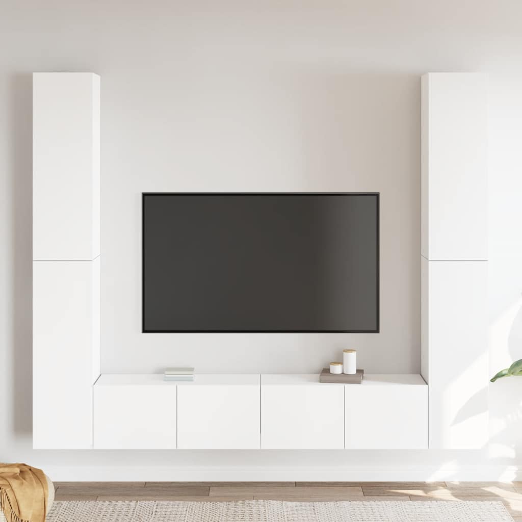 vidaXL 6-cz. zestaw szafek TV, biały, materiał drewnopochodny