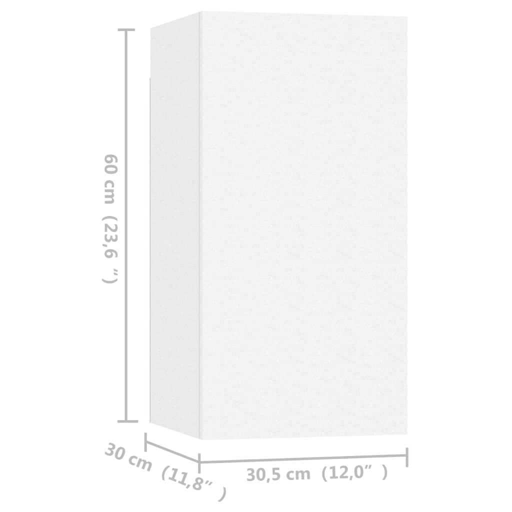 vidaXL Szafki telewizyjne, 4 szt., białe, 30,5x30x60 cm, płyta wiórowa