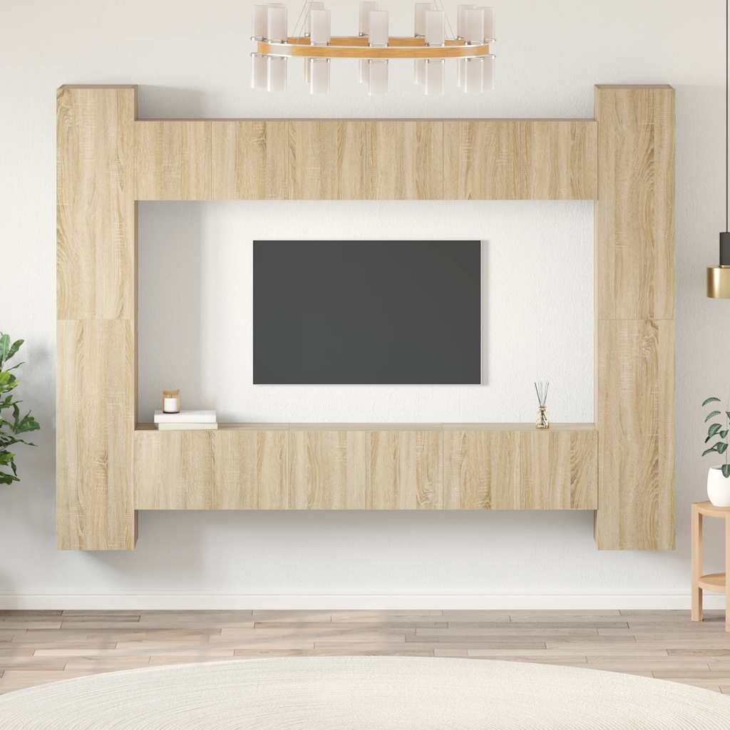 vidaXL 10-cz. zestaw szafek TV, dąb sonoma, płyta wiórowa
