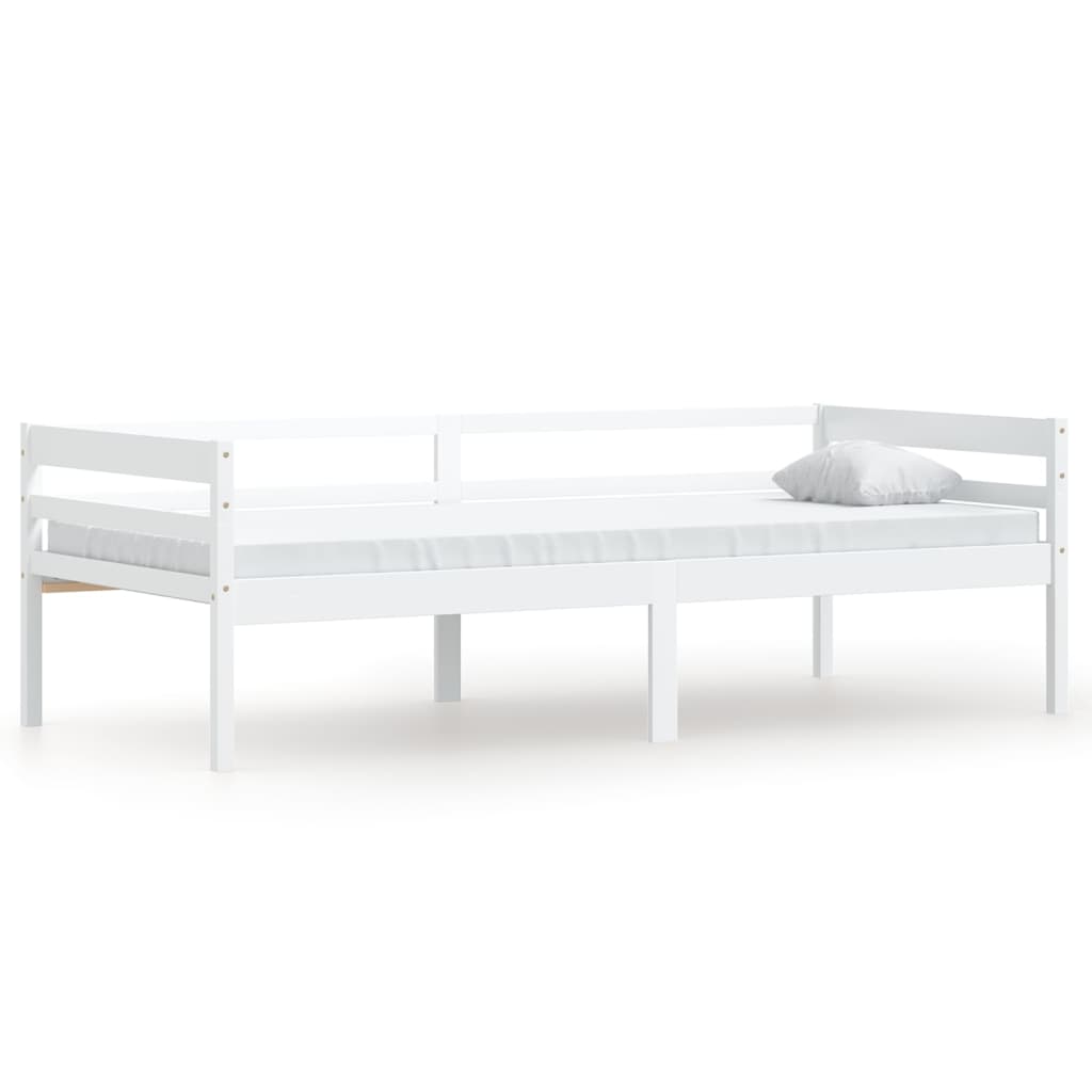 vidaXL Rama łóżka, biała, lite drewno sosnowe, 90 x 200 cm