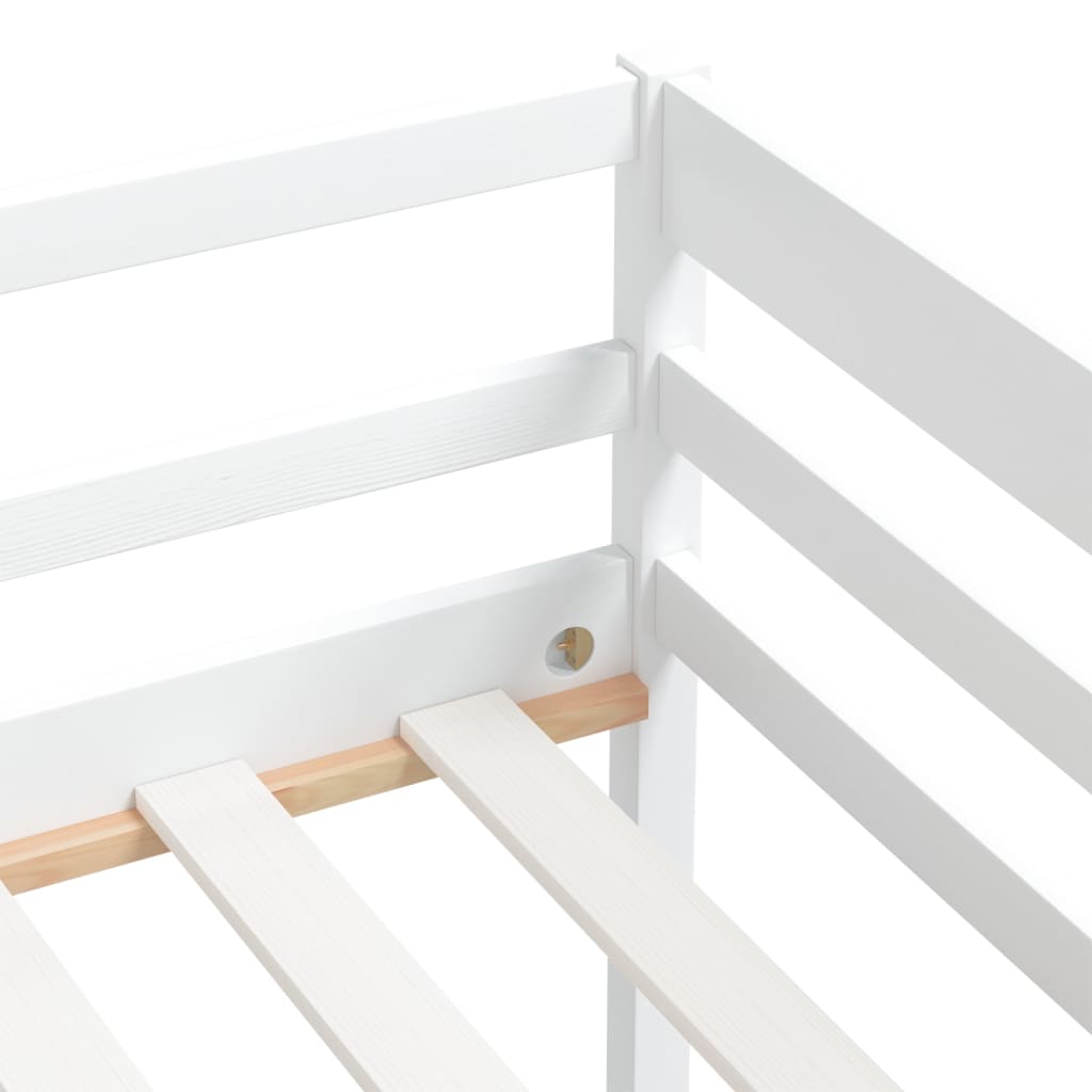 vidaXL Rama łóżka, biała, lite drewno sosnowe, 90 x 200 cm