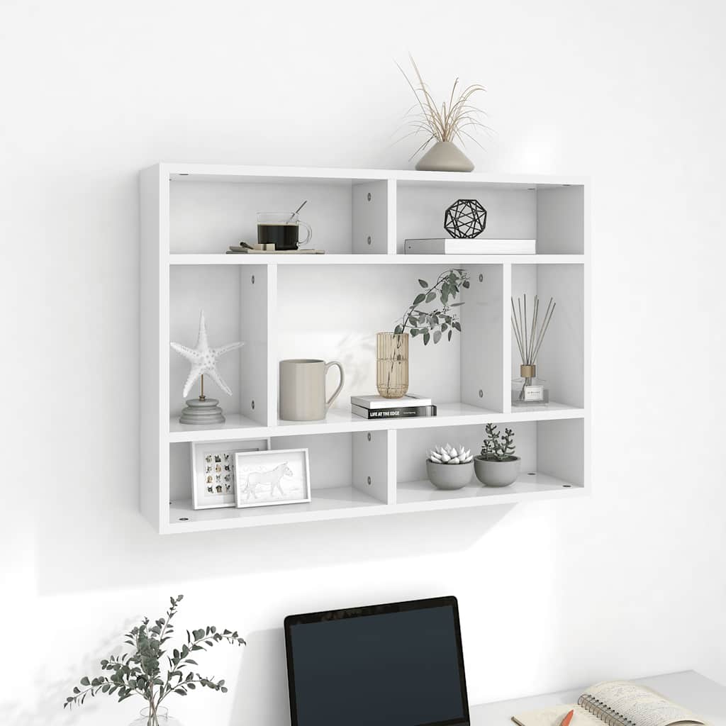 vidaXL Półka ścienna, biała, 75x16x55 cm, materiał drewnopochodny