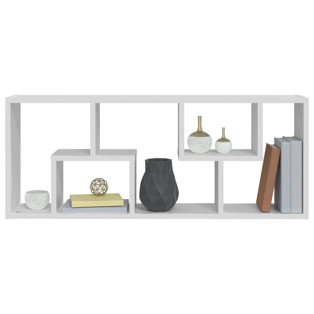 vidaXL Półka ścienna, biała, 36x16x90 cm, materiał drewnopochodny