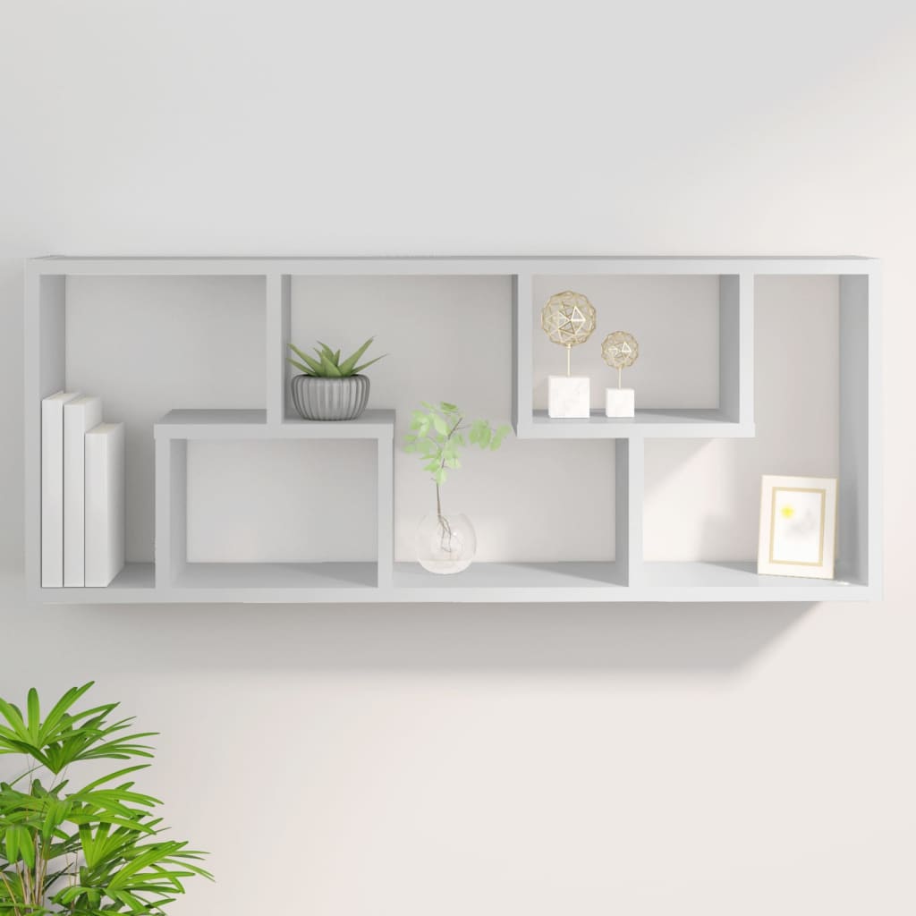vidaXL Półka ścienna, biała, 36x16x90 cm, materiał drewnopochodny