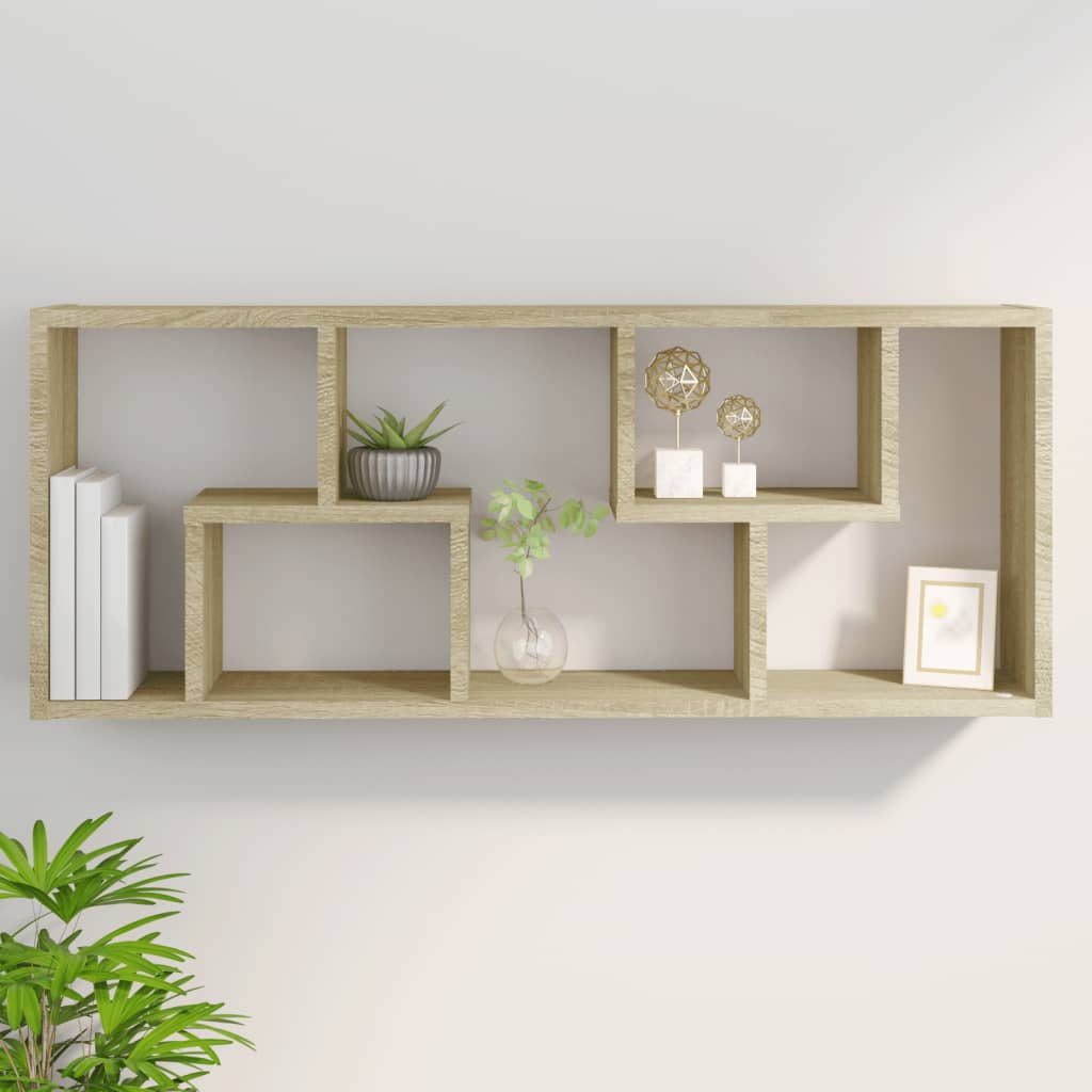 vidaXL Półka ścienna, dąb sonoma, 36x16x90 cm, materiał drewnopochodny