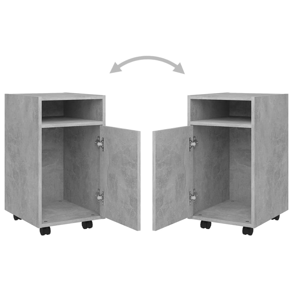 vidaXL Szafka boczna z kółkami, szarość betonu, 33x38x60 cm