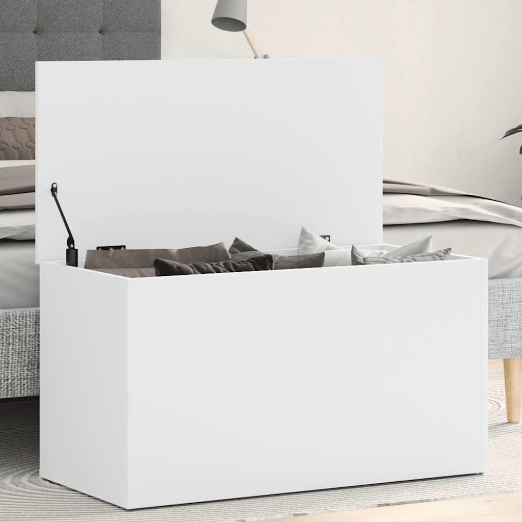 vidaXL Skrzynia, biała, 84x42x46 cm, materiał drewnopochodny