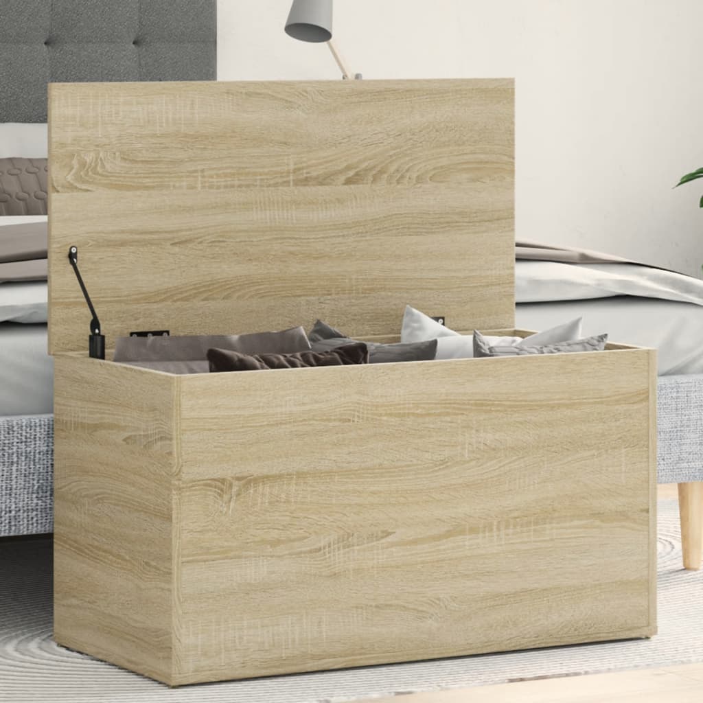 vidaXL Skrzynia, dąb sonoma, 84x42x46 cm, materiał drewnopochodny