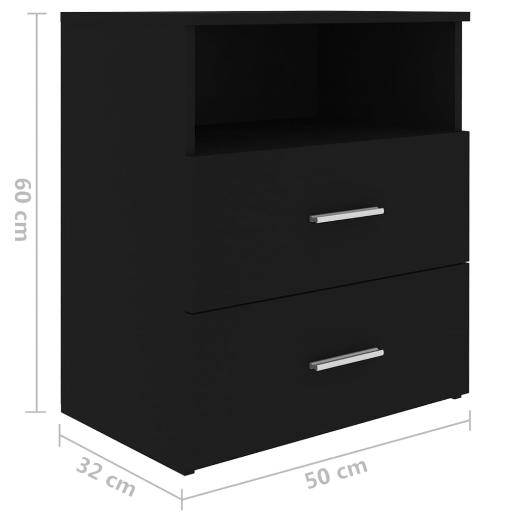 vidaXL Szafki nocne, 2 szt., czarne, 50x32x60 cm