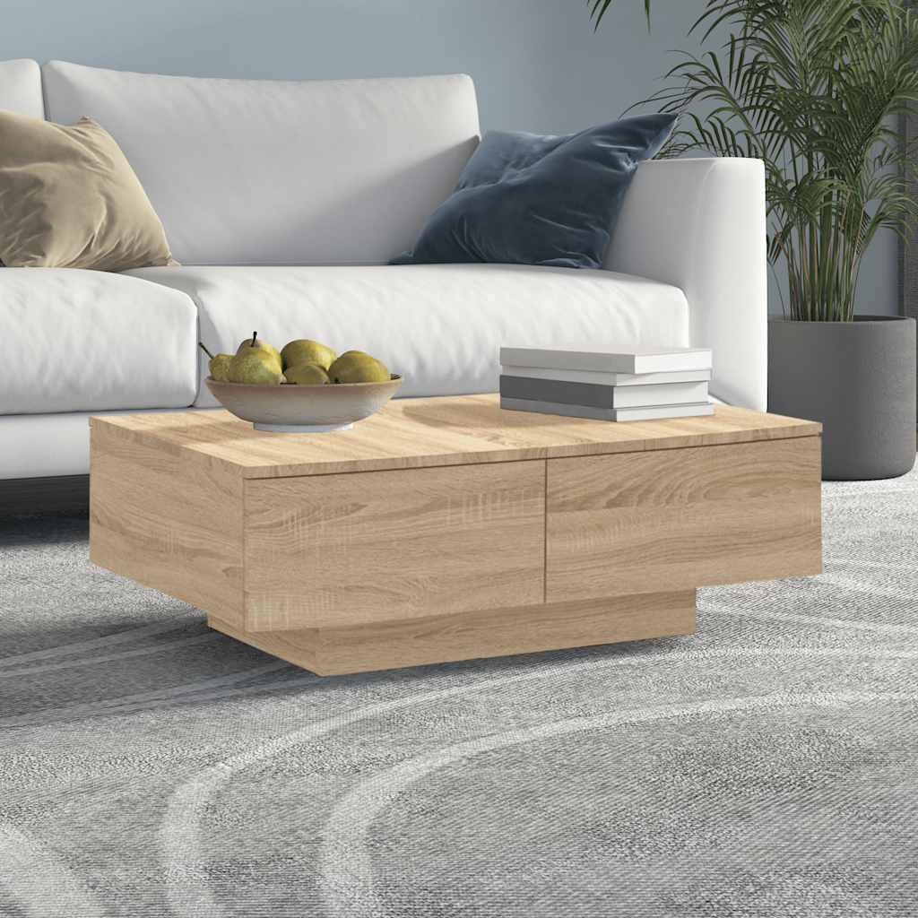 vidaXL Stolik kawowy, dąb sonoma 90x60x31 cm, materiał drewnopochodny