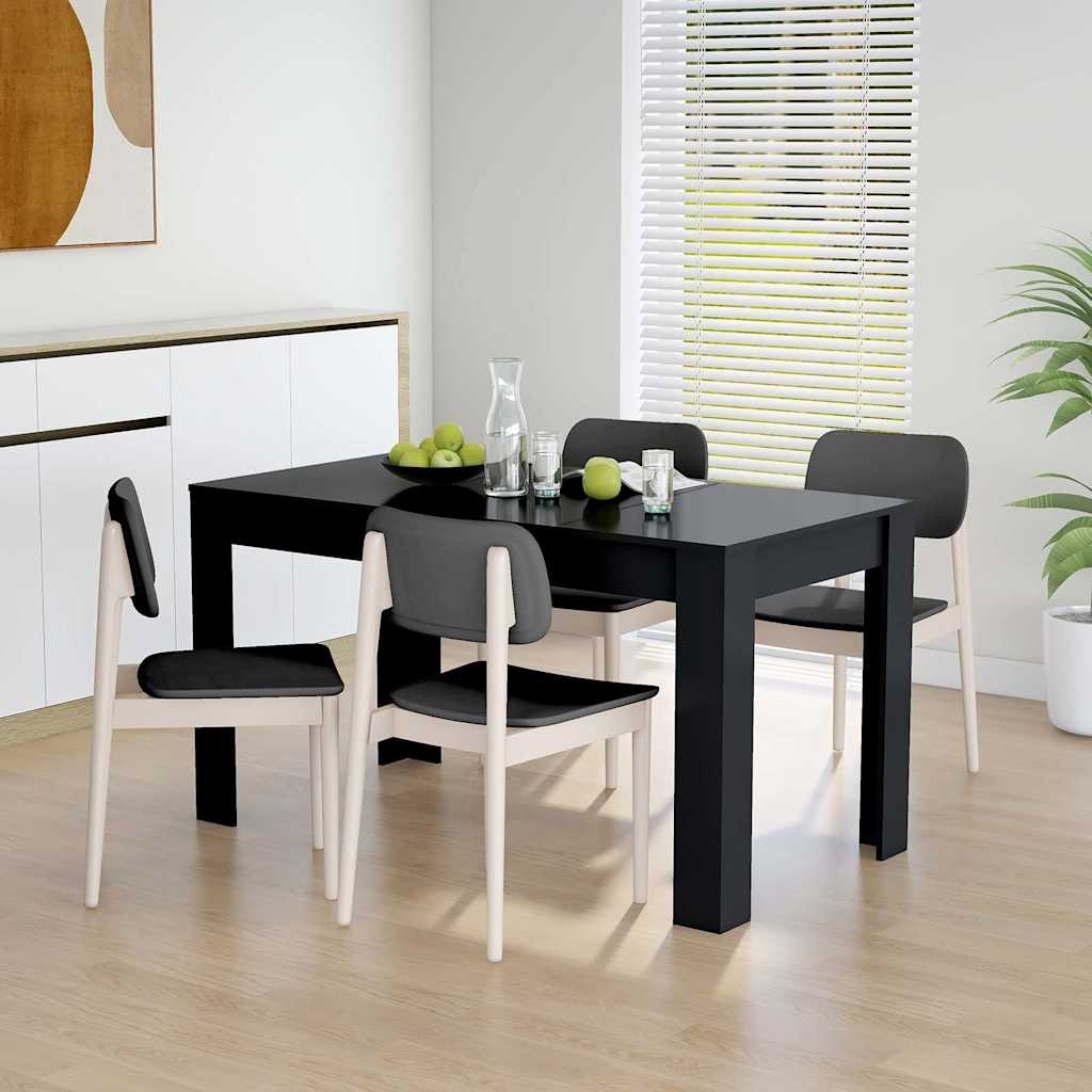 vidaXL Stół jadalniany, czarny 140x74,5x76 cm, materiał drewnopochodny