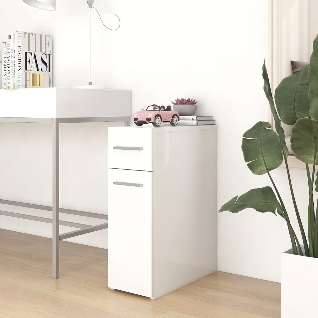 vidaXL Szafka apteczna, biała, 20x45,5x60 cm, materiał drewnopochodny