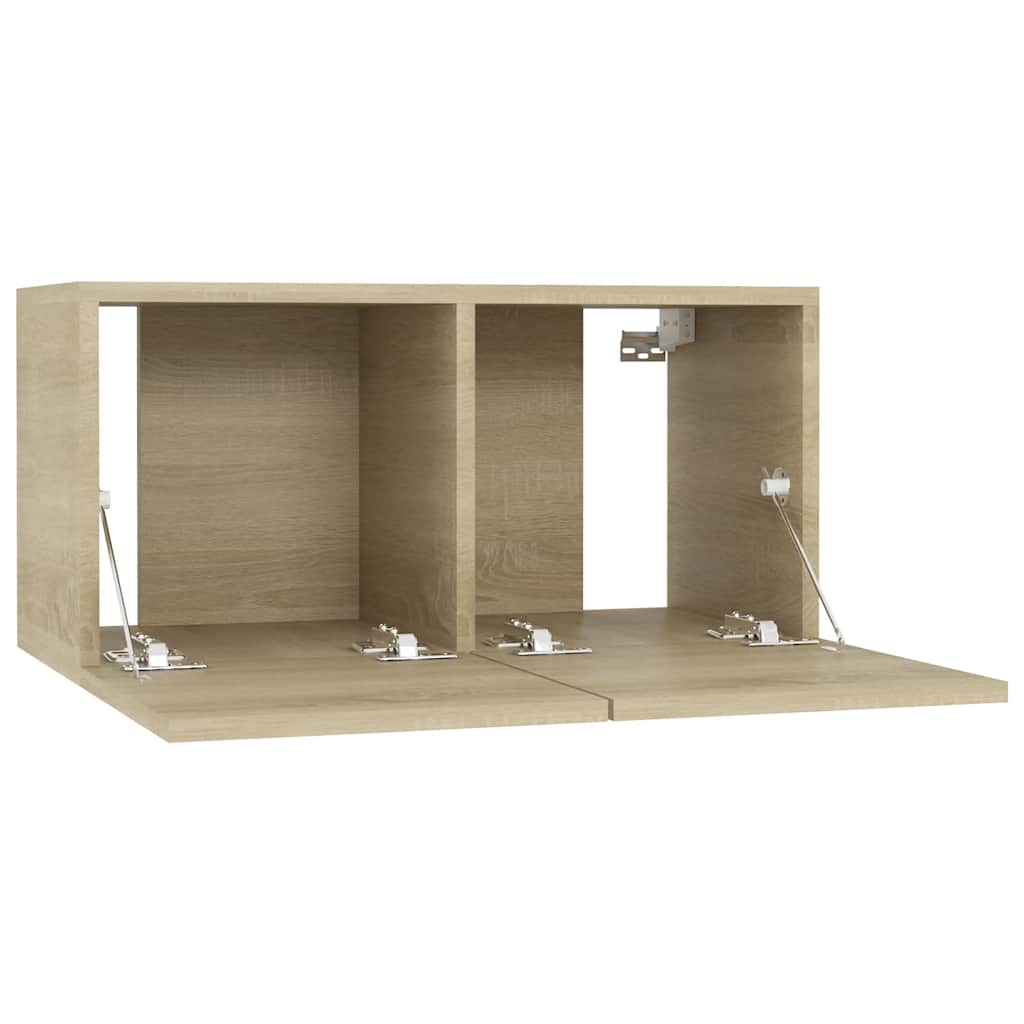 vidaXL Szafki wiszące pod TV, dąb sonoma, 60x30x30 cm