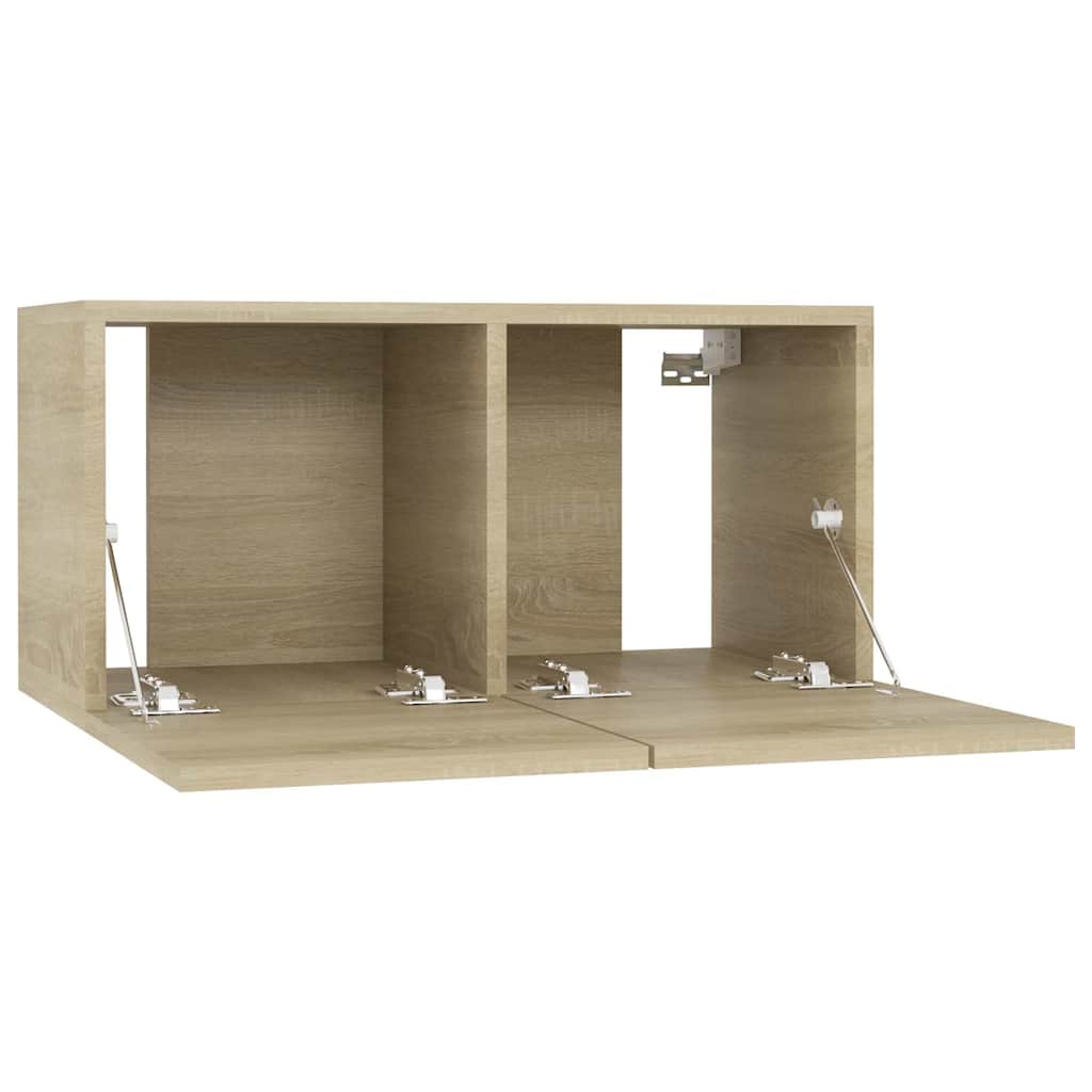 vidaXL Szafki wiszące pod TV 2 szt., dąb sonoma, 60x30x30 cm
