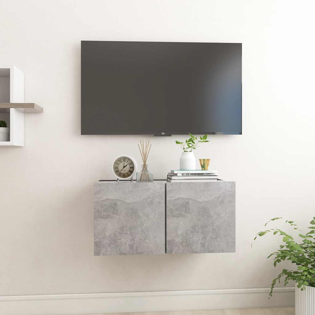 vidaXL Szafki wiszące pod TV, szarość betonu, 60x30x30 cm