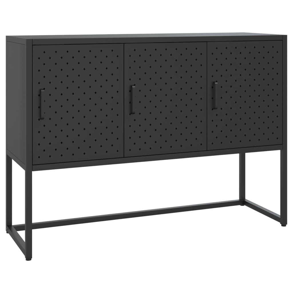 vidaXL Szafka boczna, czarna, 105x35x75 cm, stal