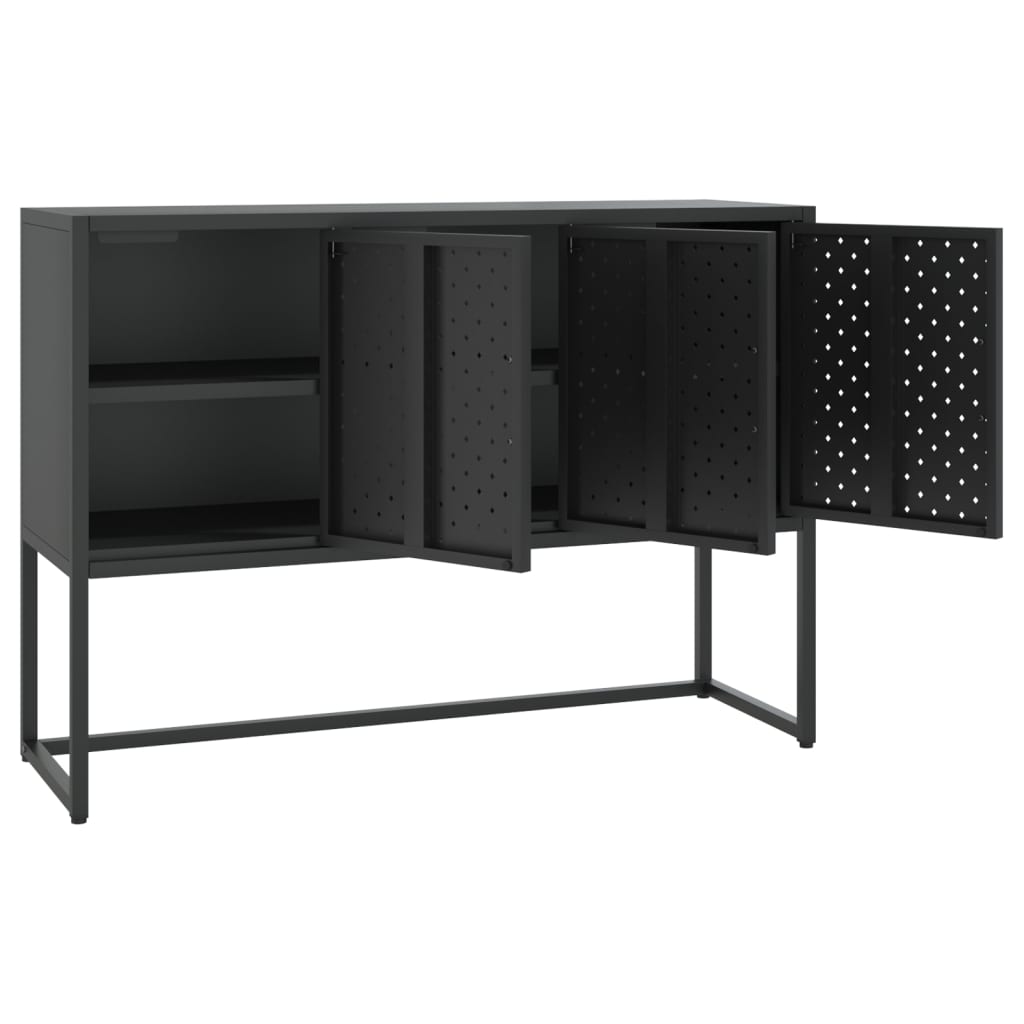 vidaXL Szafka boczna, czarna, 105x35x75 cm, stal
