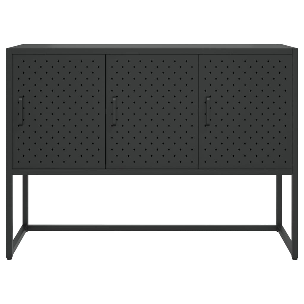vidaXL Szafka boczna, czarna, 105x35x75 cm, stal