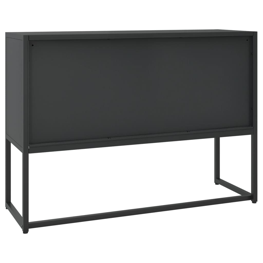 vidaXL Szafka boczna, czarna, 105x35x75 cm, stal