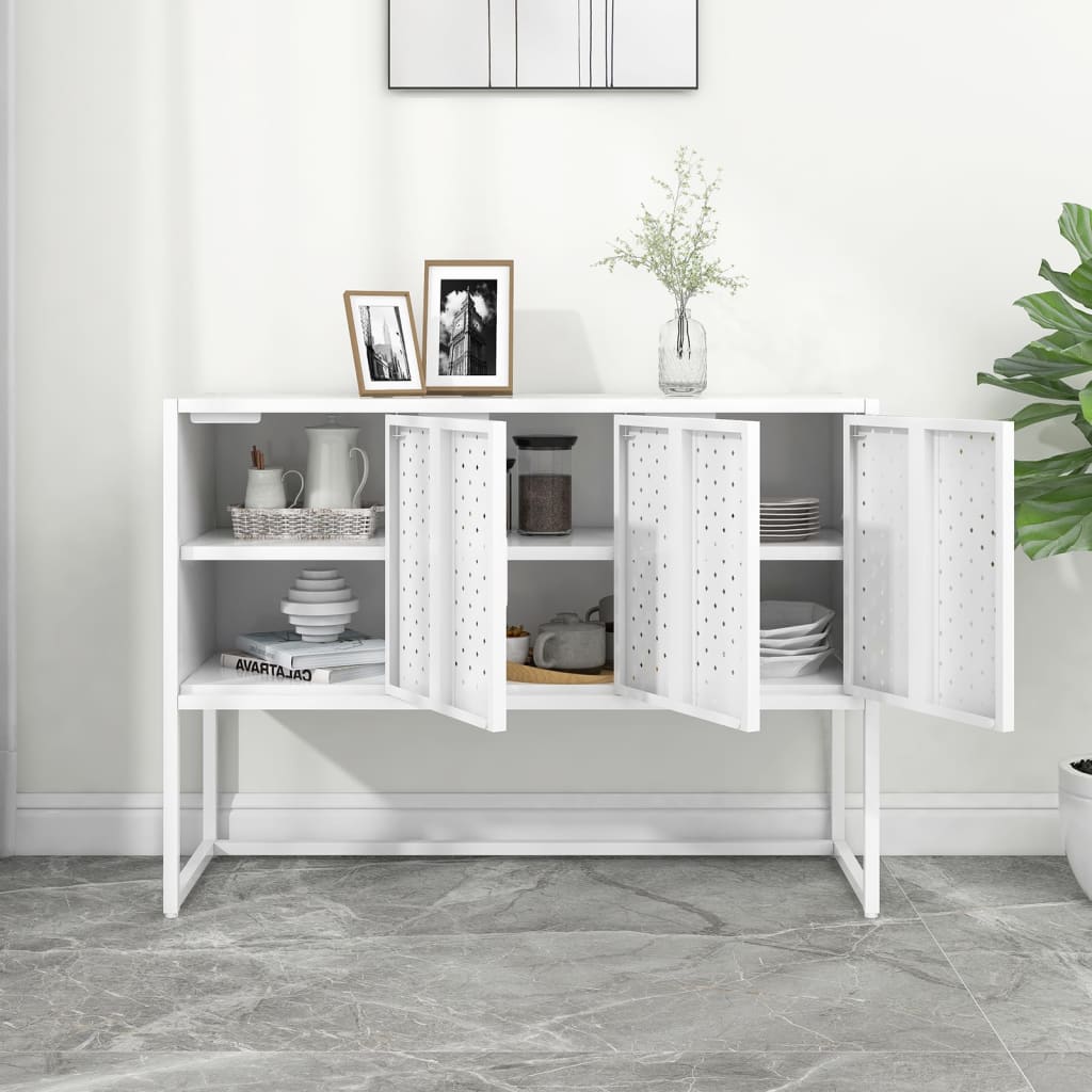 vidaXL Szafka boczna, biała, 105x35x75 cm, stal