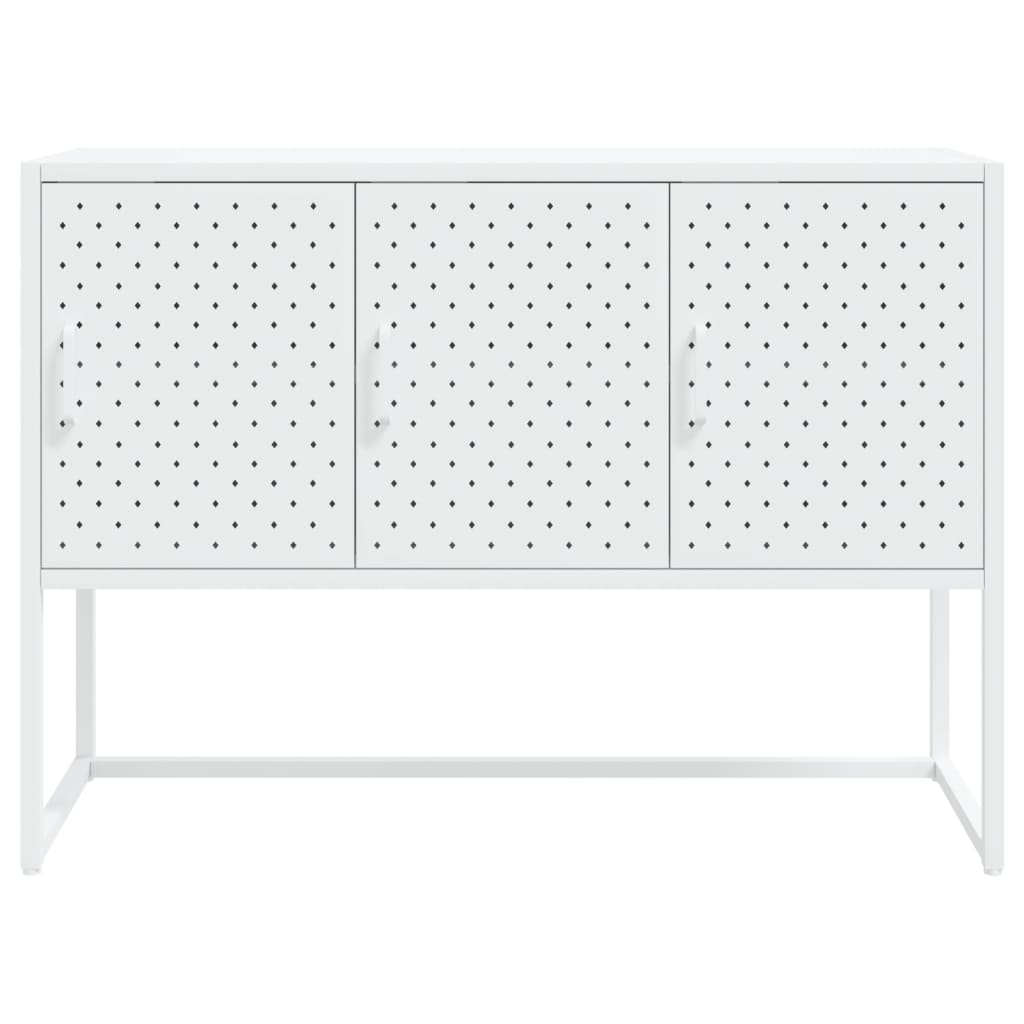 vidaXL Szafka boczna, biała, 105x35x75 cm, stal