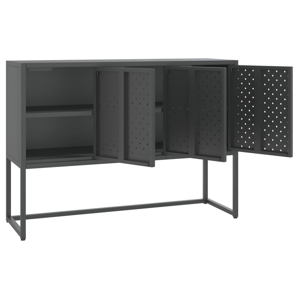 vidaXL Szafka boczna, antracytowa, 105x35x75 cm, stal