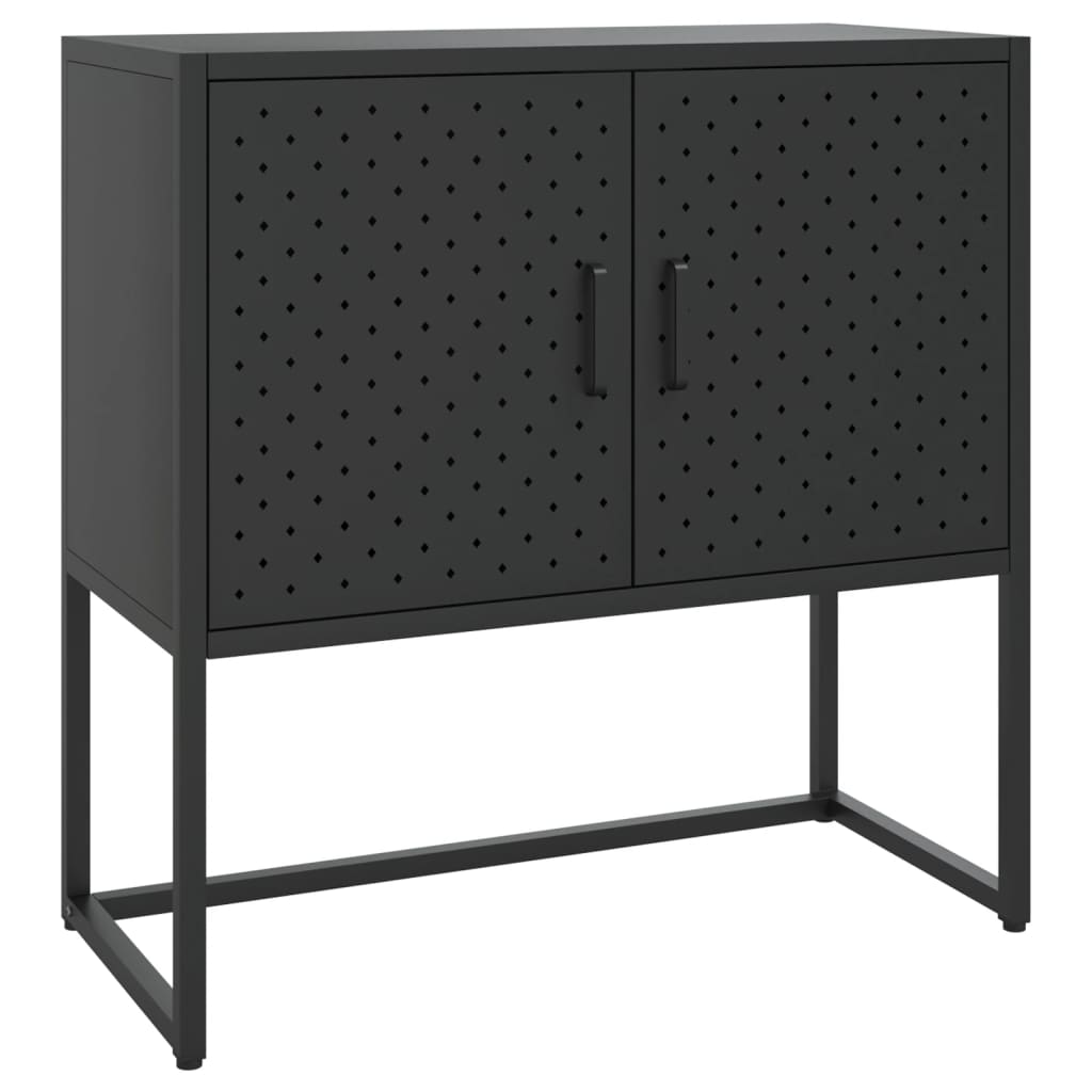 vidaXL Szafka boczna, czarna, 75x35x75 cm, stal