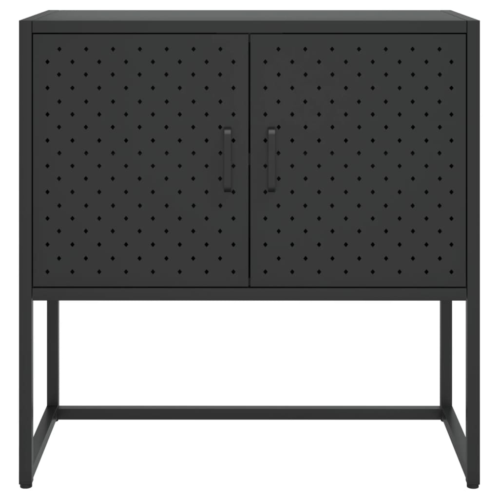 vidaXL Szafka boczna, czarna, 75x35x75 cm, stal