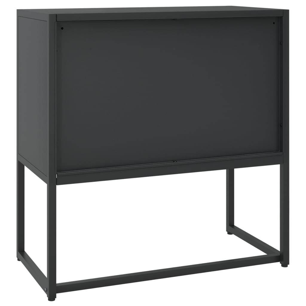 vidaXL Szafka boczna, czarna, 75x35x75 cm, stal