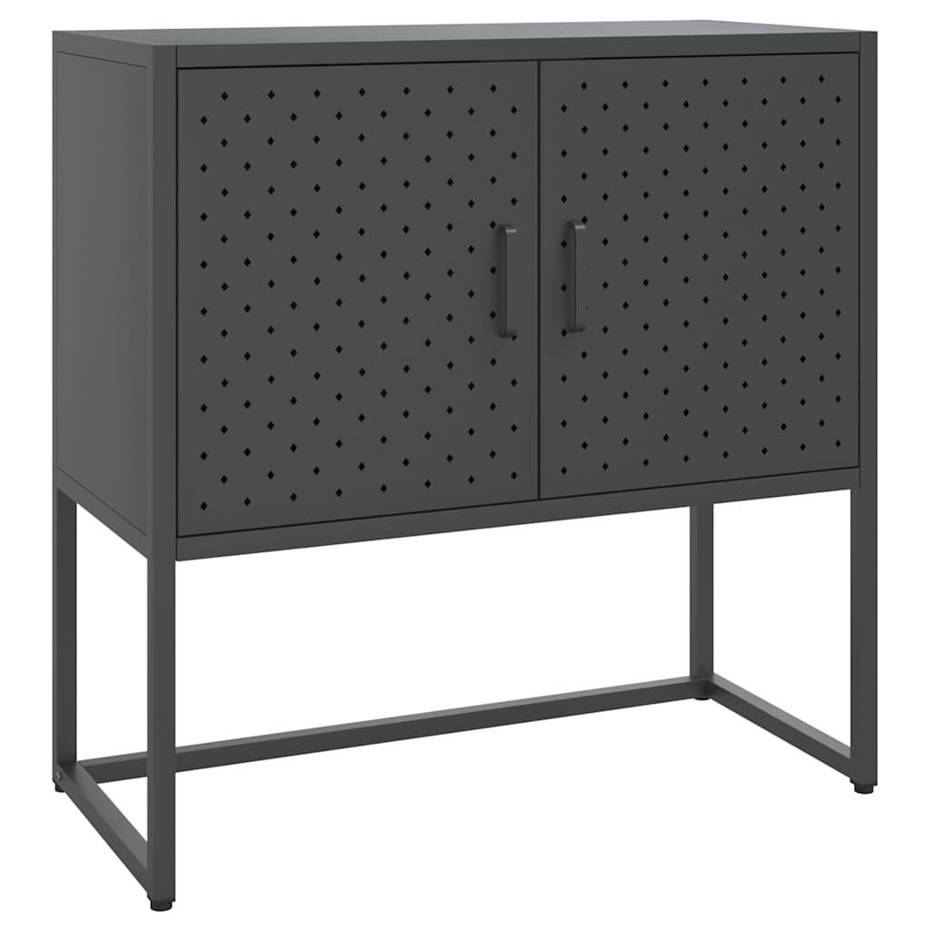 vidaXL Szafka boczna, antracytowa, 75x35x75 cm, stal