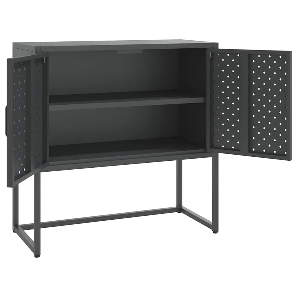 vidaXL Szafka boczna, antracytowa, 75x35x75 cm, stal