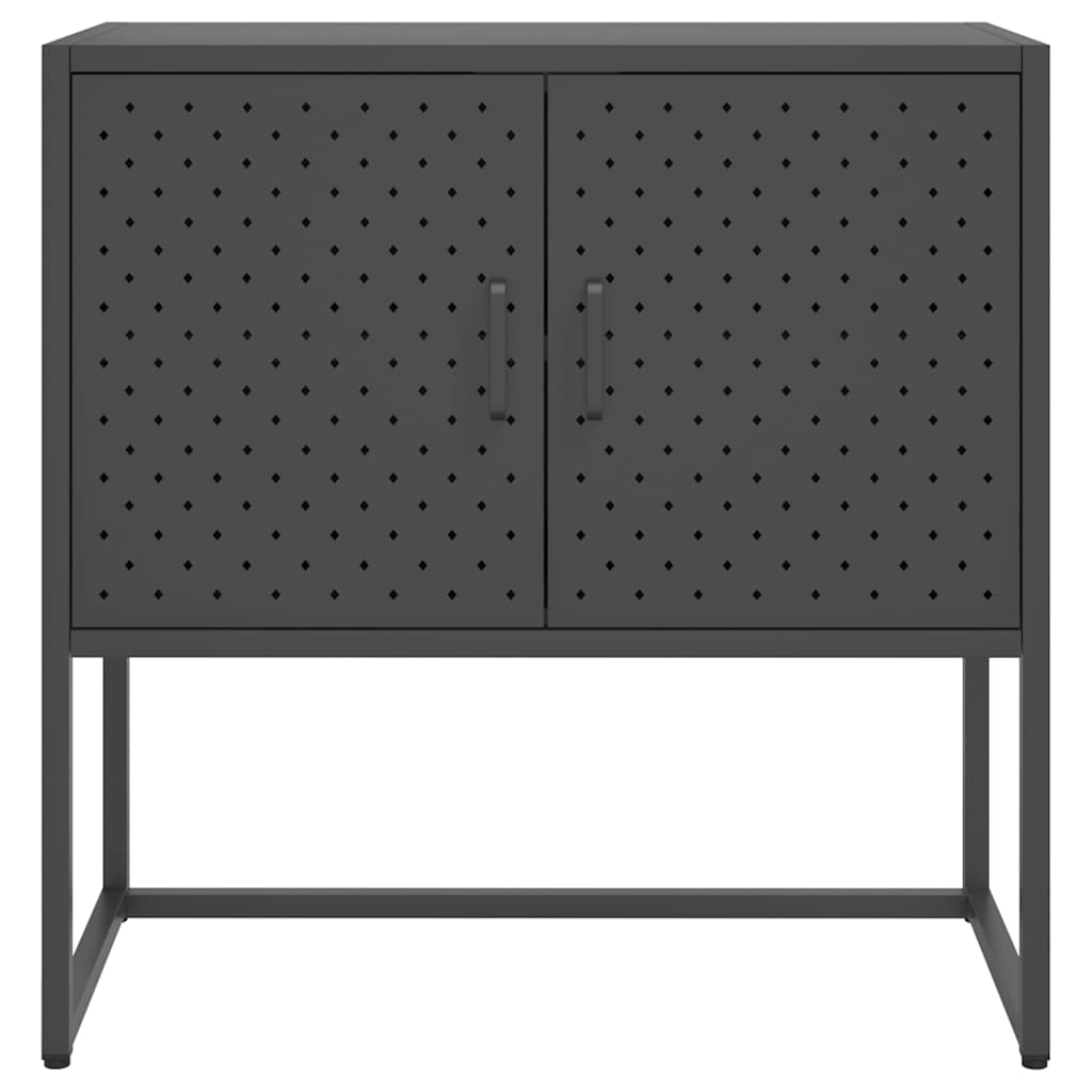 vidaXL Szafka boczna, antracytowa, 75x35x75 cm, stal
