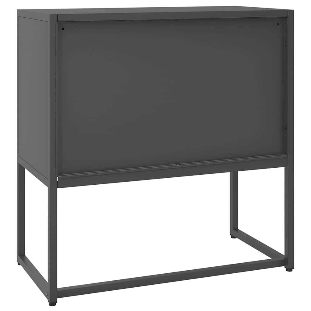 vidaXL Szafka boczna, antracytowa, 75x35x75 cm, stal