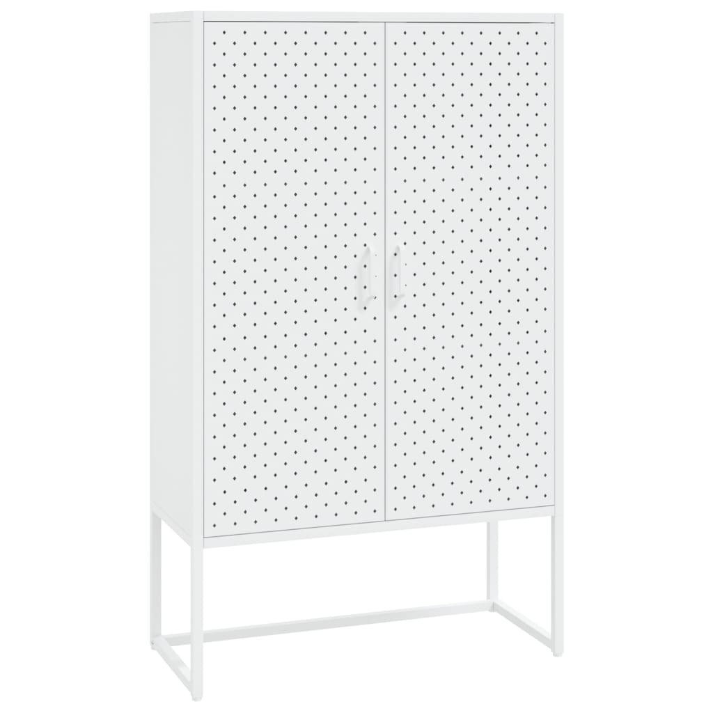 vidaXL Szafka, biała, 80x35x135 cm, stal