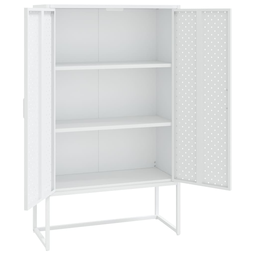 vidaXL Szafka, biała, 80x35x135 cm, stal