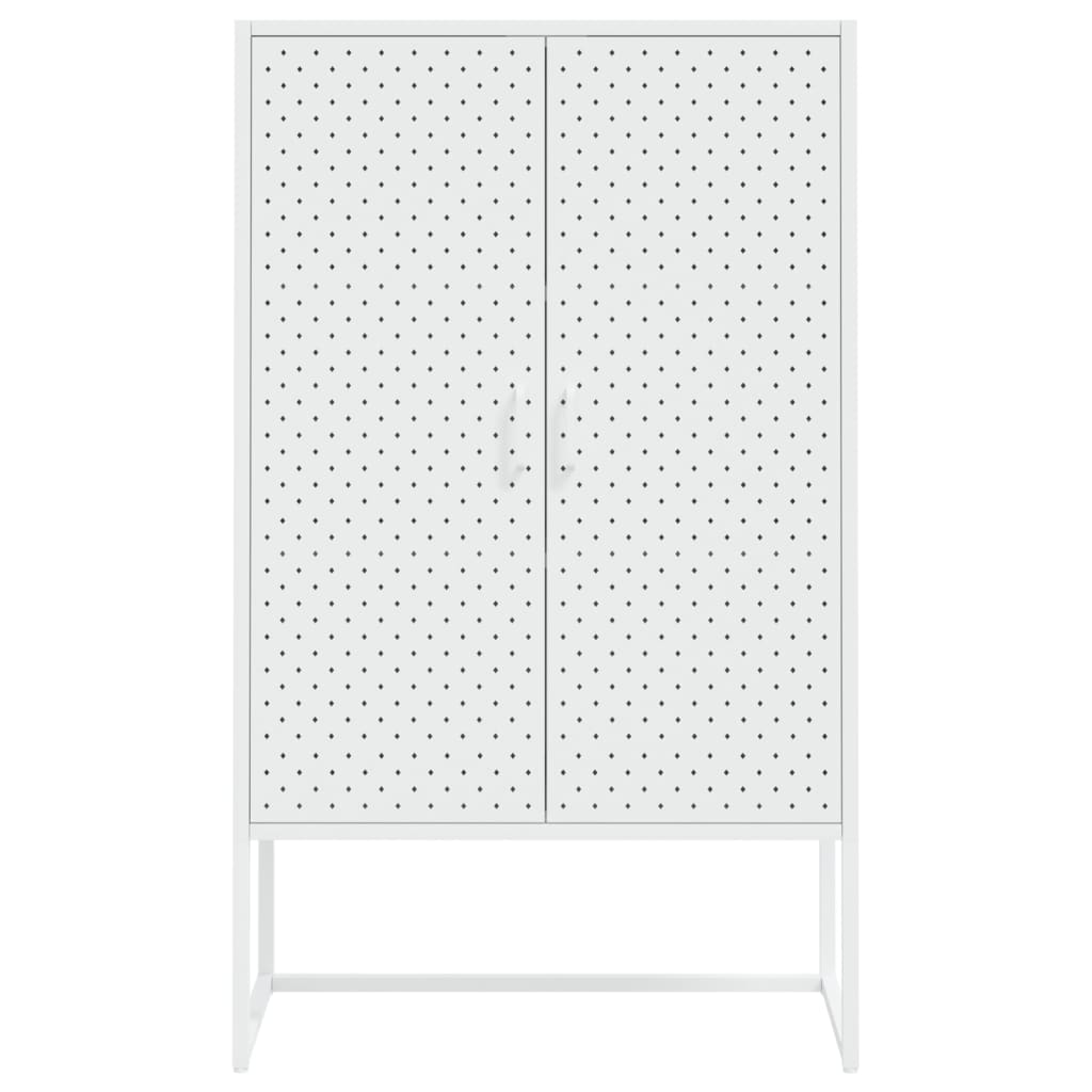vidaXL Szafka, biała, 80x35x135 cm, stal