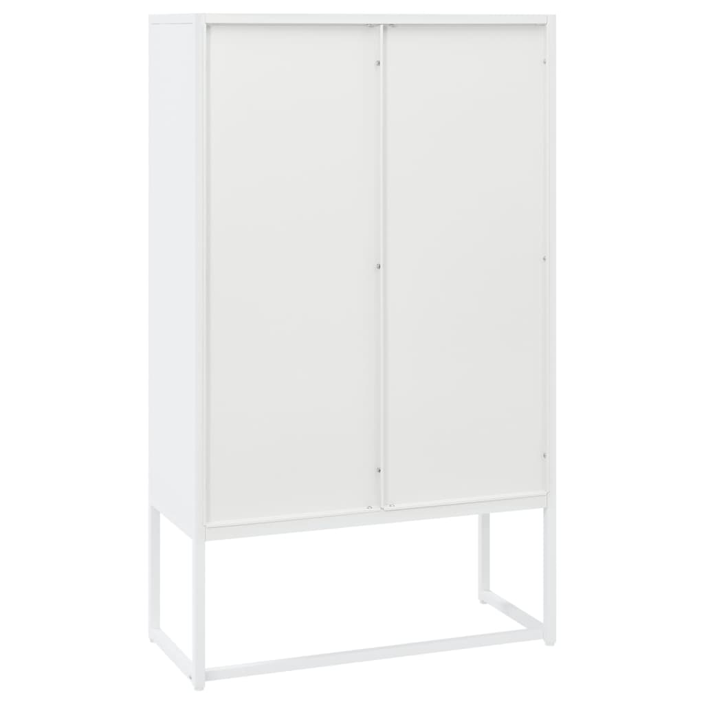 vidaXL Szafka, biała, 80x35x135 cm, stal