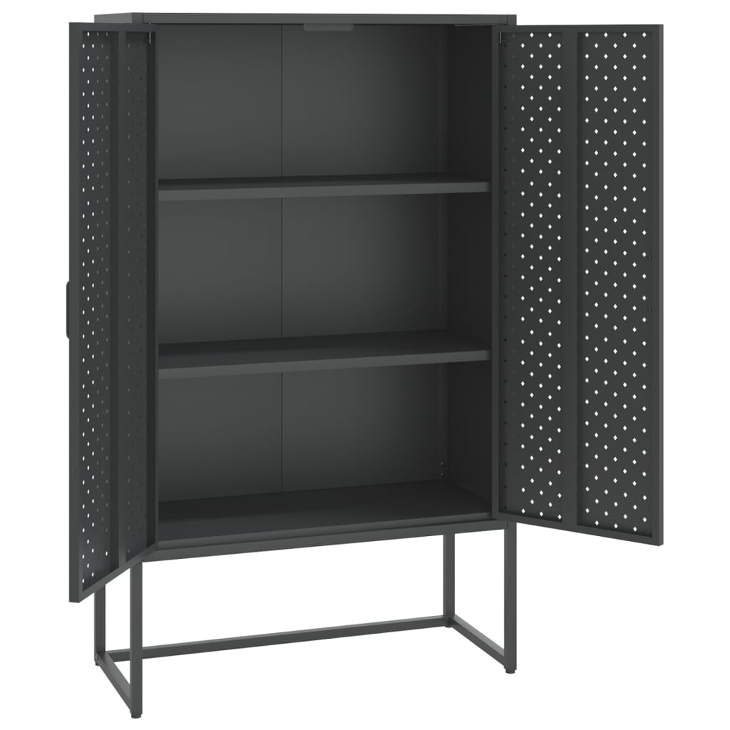 vidaXL Szafka, antracytowa, 80x35x135 cm, stal