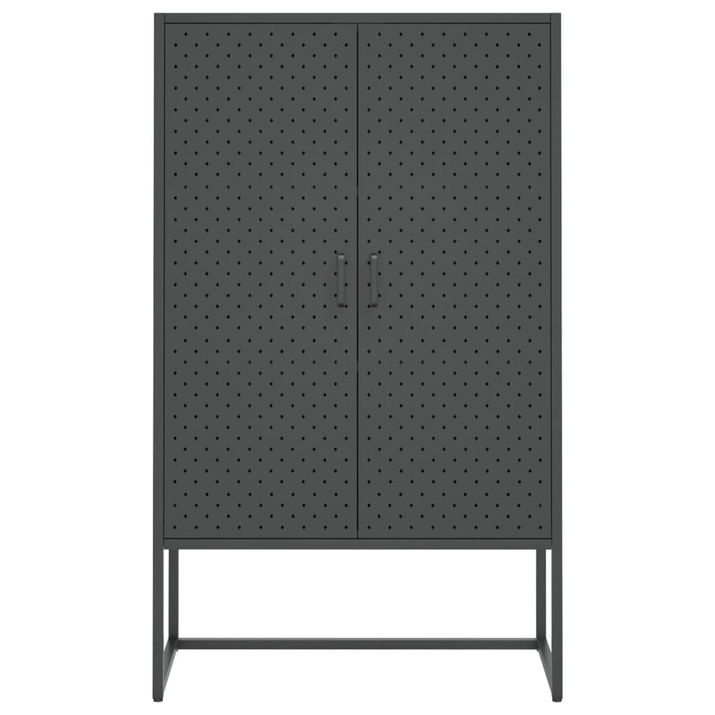 vidaXL Szafka, antracytowa, 80x35x135 cm, stal