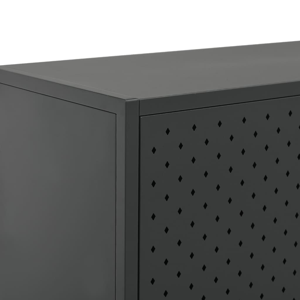 vidaXL Szafka, antracytowa, 80x35x135 cm, stal
