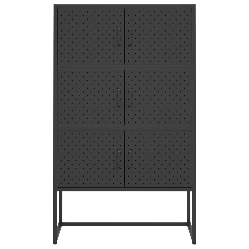 vidaXL Szafka, czarna, 80x35x135 cm, stal
