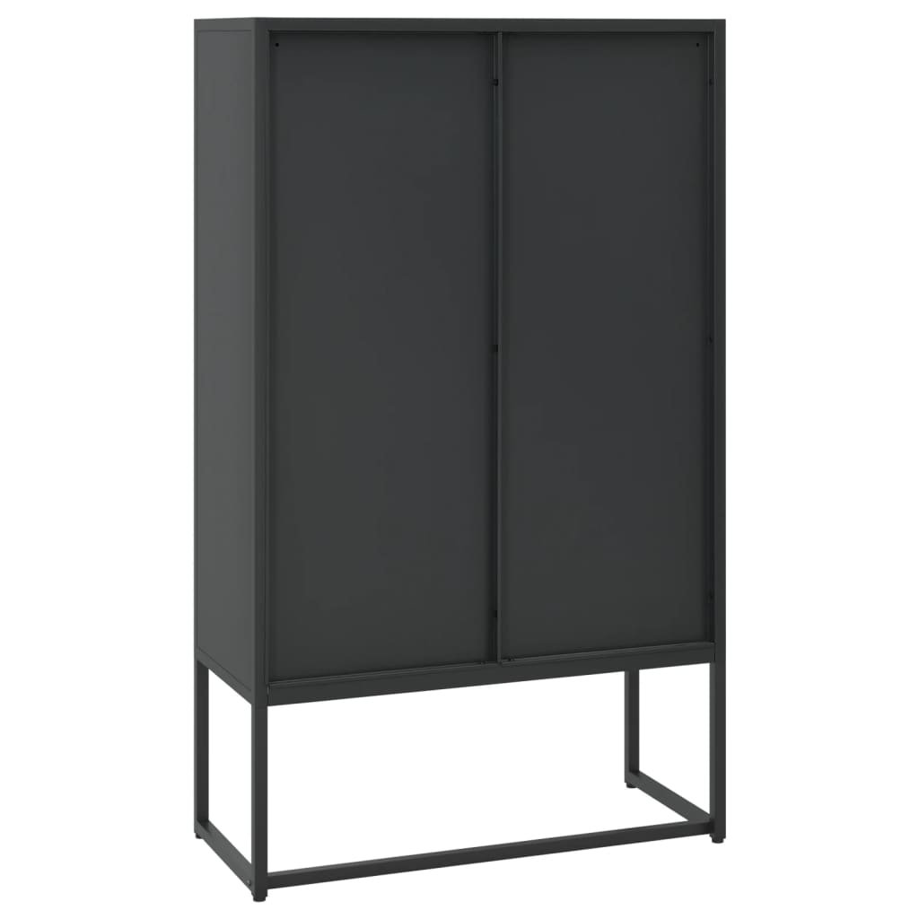 vidaXL Szafka, czarna, 80x35x135 cm, stal