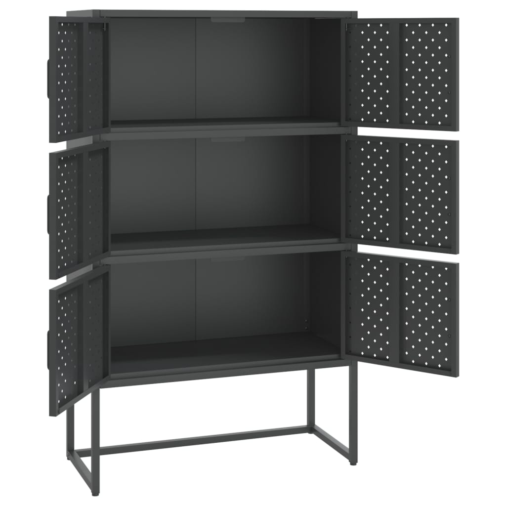 vidaXL Szafka, antracytowa, 80x35x135 cm, stal