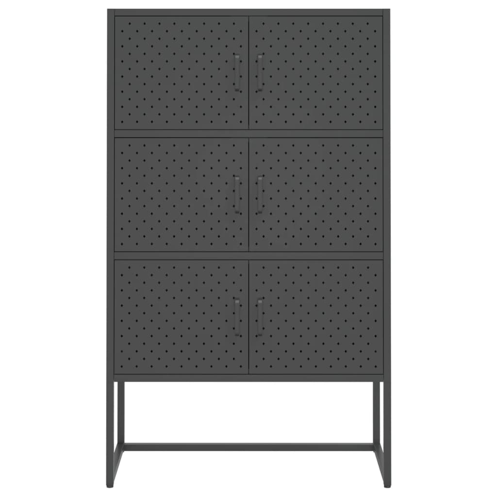 vidaXL Szafka, antracytowa, 80x35x135 cm, stal