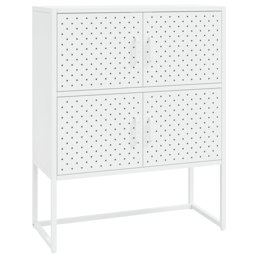 vidaXL Szafka, biała, 80x35x100 cm, stal