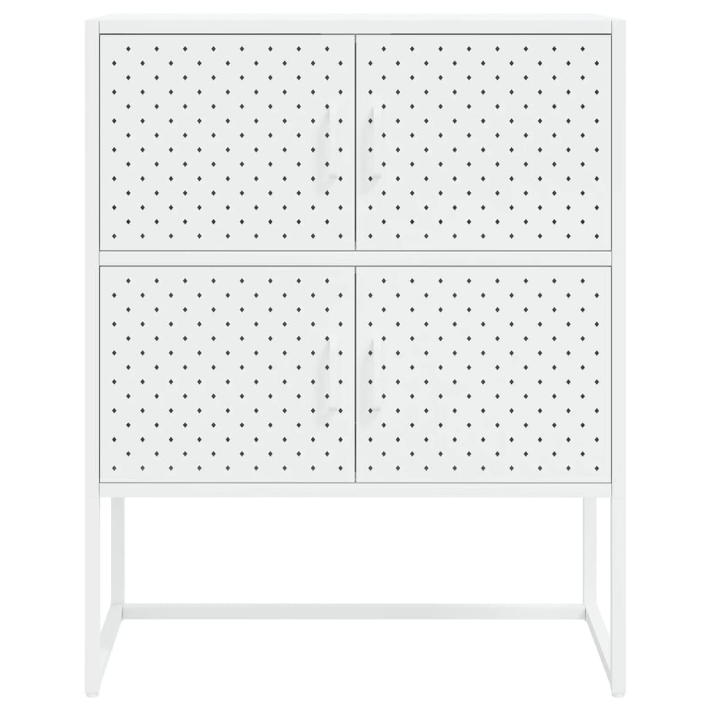 vidaXL Szafka, biała, 80x35x100 cm, stal
