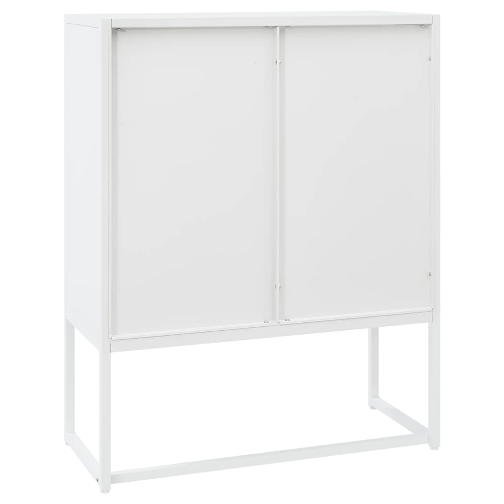 vidaXL Szafka, biała, 80x35x100 cm, stal