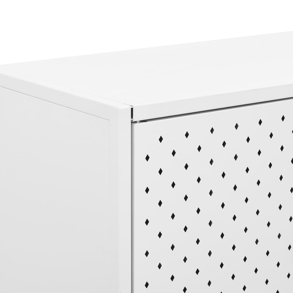 vidaXL Szafka, biała, 80x35x100 cm, stal